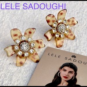 LELE SADOUGHI Flower Bulb Button Stud earrings leopard